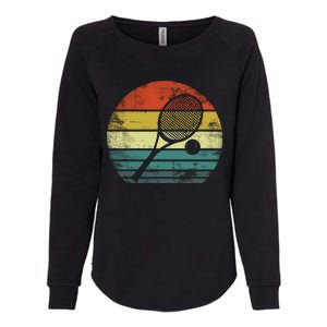 Tennis Player Gifts Retro Sunset Tennis Racquet & Ball Coach Womens California Wash Sweatshirt