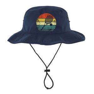 Tennis Player Gifts Retro Sunset Tennis Racquet & Ball Coach Legacy Cool Fit Booney Bucket Hat