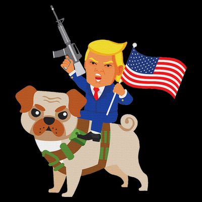 Trump Pug Gun Merica 2020 Election Donald Maga Dog Mom Gift T-Shirt