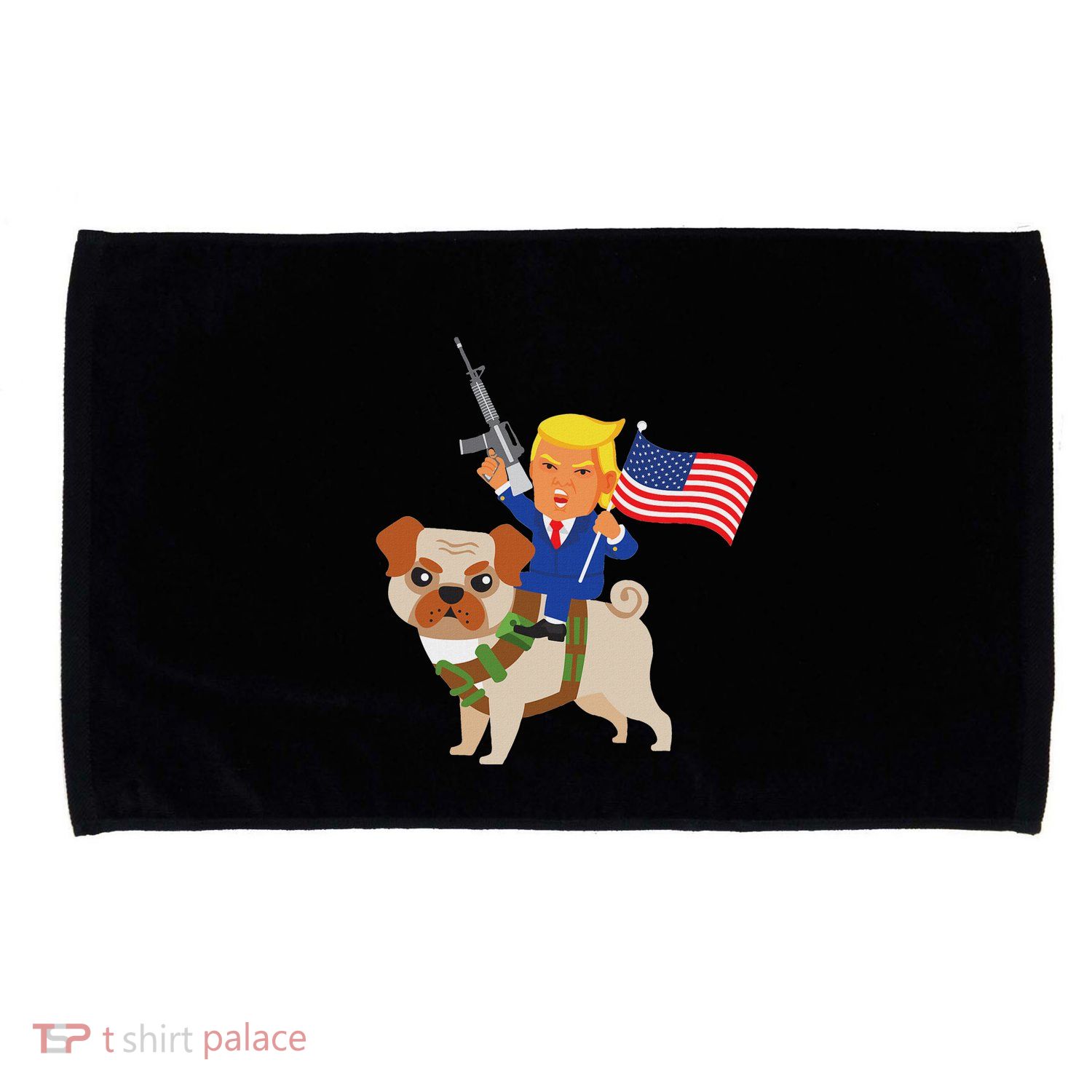 Trump Pug Gun Merica 2020 Election Donald Maga Dog Mom Gift Microfiber Hand Towel