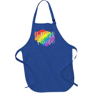 Teacher Pride Gay Lgbtq Rainbow Flag Gift Lesbian Great Gift Full-Length Apron With Pockets