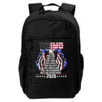 Trump Pro God Pro Life Po Jobs Pro Israel Pro 2024 Daily Commute Backpack