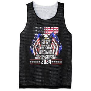 Trump Pro God Pro Life Po Jobs Pro Israel Pro 2024 Mesh Reversible Basketball Jersey Tank