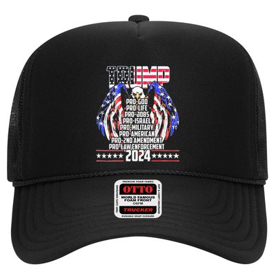 Trump Pro God Pro Life Po Jobs Pro Israel Pro 2024 Trucker Hat