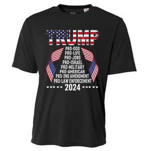 Trump Pro God Pro Life Pro Jobs Pro Israel Pro Military 2024 Cooling Performance Crew T-Shirt