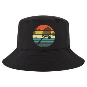 Tennis Player Gifts Retro Sunset Tennis Racquet Ball Coach Cool Comfort Performance Bucket Hat