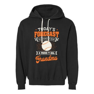 TeeBall Proud Grandma Teeball Player Sport Grandparents Day Garment-Dyed Fleece Hoodie