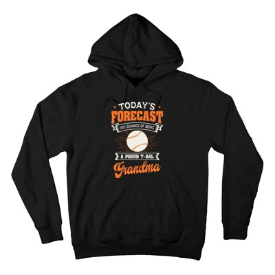 TeeBall Proud Grandma Teeball Player Sport Grandparents Day Hoodie