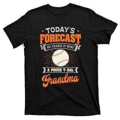 TeeBall Proud Grandma Teeball Player Sport Grandparents Day T-Shirt