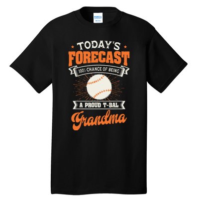 TeeBall Proud Grandma Teeball Player Sport Grandparents Day Tall T-Shirt