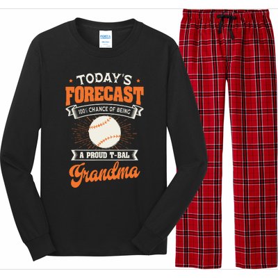 TeeBall Proud Grandma Teeball Player Sport Grandparents Day Long Sleeve Pajama Set