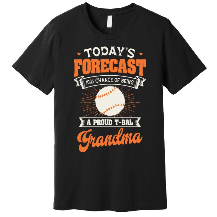 TeeBall Proud Grandma Teeball Player Sport Grandparents Day Premium T-Shirt