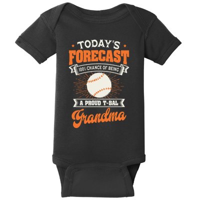 TeeBall Proud Grandma Teeball Player Sport Grandparents Day Baby Bodysuit