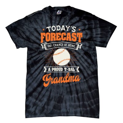 TeeBall Proud Grandma Teeball Player Sport Grandparents Day Tie-Dye T-Shirt