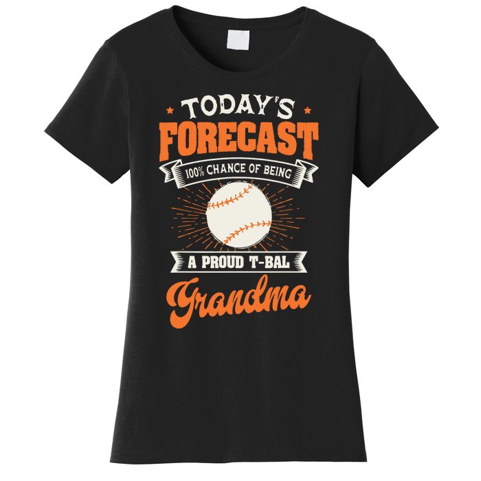 TeeBall Proud Grandma Teeball Player Sport Grandparents Day Women's T-Shirt