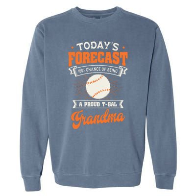 TeeBall Proud Grandma Teeball Player Sport Grandparents Day Garment-Dyed Sweatshirt