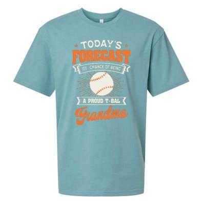 TeeBall Proud Grandma Teeball Player Sport Grandparents Day Sueded Cloud Jersey T-Shirt