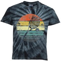 Tennis Player Gifts Retro Sunset Tennis Racquet & Ball Coach Kids Tie-Dye T-Shirt