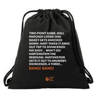 Two Point Game Ball Knocked Loose And Maxey Gets Knocked Down Bang Bang Drawstring Bag