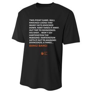 Two Point Game Ball Knocked Loose And Maxey Gets Knocked Down Bang Bang Performance Sprint T-Shirt