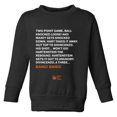 Two Point Game Ball Knocked Loose And Maxey Gets Knocked Down Bang Bang Toddler Sweatshirt