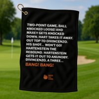 Two Point Game Ball Knocked Loose And Maxey Gets Knocked Down Bang Bang Golf Towel