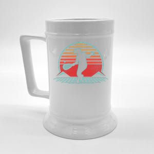 Tennis Player Gifts Retro Sunset Tennis Racquet Ball Coach Beer Stein