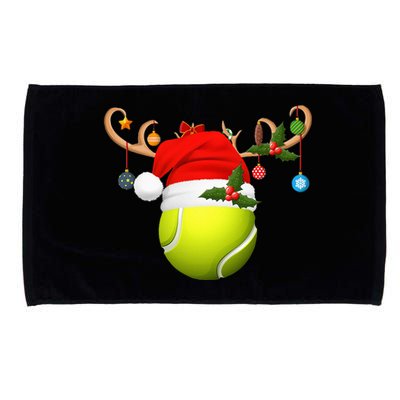 Tennis Player Gift Reindeer Santa Hat Tennis Ball Christmas Microfiber Hand Towel