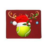 Tennis Player Gift Reindeer Santa Hat Tennis Ball Christmas Mousepad