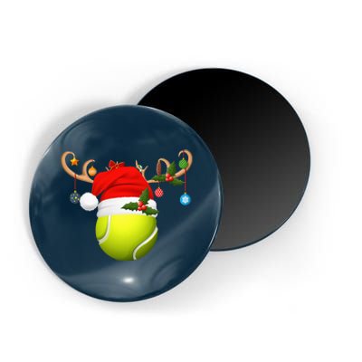 Tennis Player Gift Reindeer Santa Hat Tennis Ball Christmas Magnet