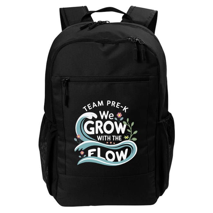 Team Prek Grow With The Flow With Playful Waves And Plants Daily Commute Backpack