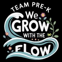 Team Prek Grow With The Flow With Playful Waves And Plants Daily Commute Backpack
