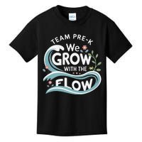 Team Prek Grow With The Flow With Playful Waves And Plants Kids T-Shirt