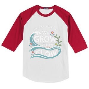 Team Prek Grow With The Flow With Playful Waves And Plants Kids Colorblock Raglan Jersey