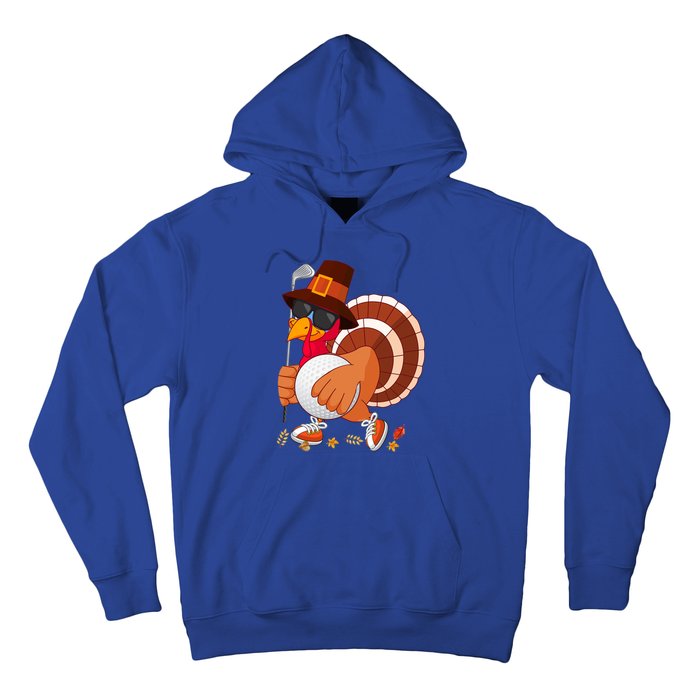 Turkey Playing Golf Thanksgiving Turkey Golf Funny Gift Hoodie