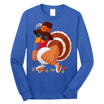 Turkey Playing Golf Thanksgiving Turkey Golf Funny Gift Long Sleeve Shirt