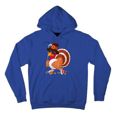 Turkey Playing Golf Thanksgiving Turkey Golf Funny Gift Tall Hoodie