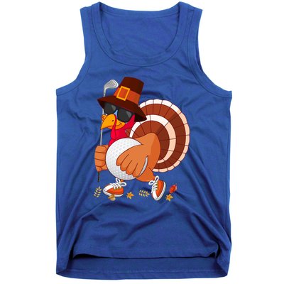 Turkey Playing Golf Thanksgiving Turkey Golf Funny Gift Tank Top