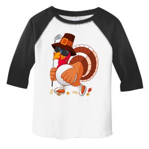 Turkey Playing Golf Thanksgiving Turkey Golf Funny Gift Toddler Fine Jersey T-Shirt