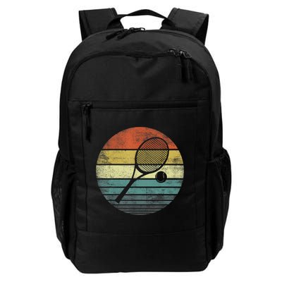Tennis Player Gifts Retro Sunset Tennis Racquet &Amp; Ball Coach T Backpack