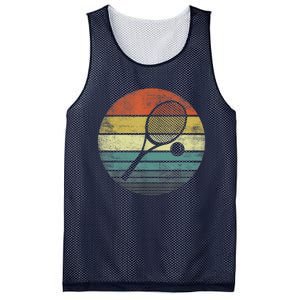 Tennis Player Gifts Retro Sunset Tennis Racquet &Amp; Ball Coach T Mesh Reversible Basketball Jersey Tank