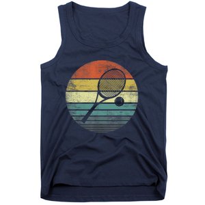 Tennis Player Gifts Retro Sunset Tennis Racquet &Amp; Ball Coach T Tank Top