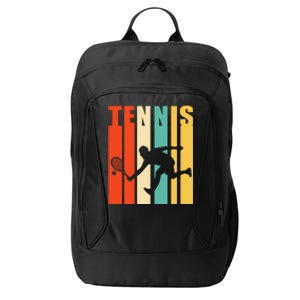 Tennis Player Gifts Retro Sunset Tennis Racquet & Ball Coach City Backpack