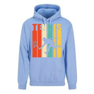 Tennis Player Gifts Retro Sunset Tennis Racquet & Ball Coach Unisex Surf Hoodie