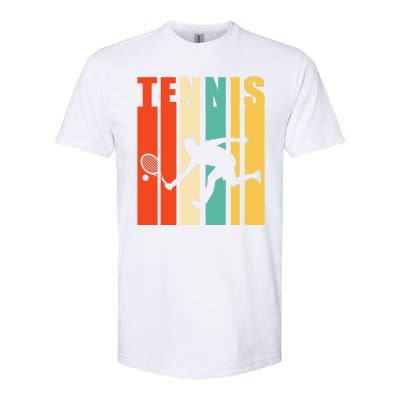 Tennis Player Gifts Retro Sunset Tennis Racquet & Ball Coach Softstyle® CVC T-Shirt