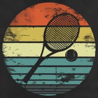 Tennis Player Gifts Retro Sunset Tennis Racquet Ball Coach Hat