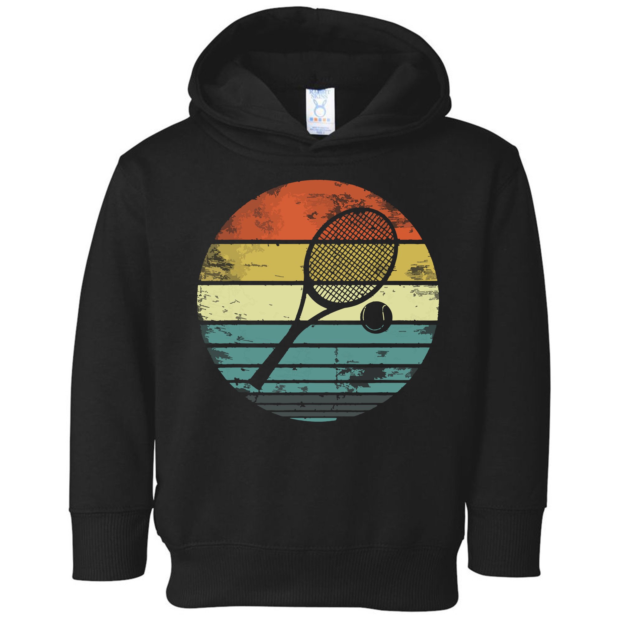 Tennis Player Gifts Retro Sunset Tennis Racquet Ball Coach Toddler Hoodie