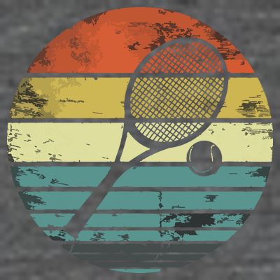 Tennis Player Gifts Retro Sunset Tennis Racquet Ball Coach T-Shirt