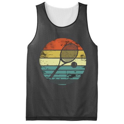 Tennis Player Gifts Retro Sunset Tennis Racquet Ball Coach Mesh Reversible Basketball Jersey Tank