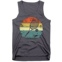 Tennis Player Gifts Retro Sunset Tennis Racquet Ball Coach Tank Top